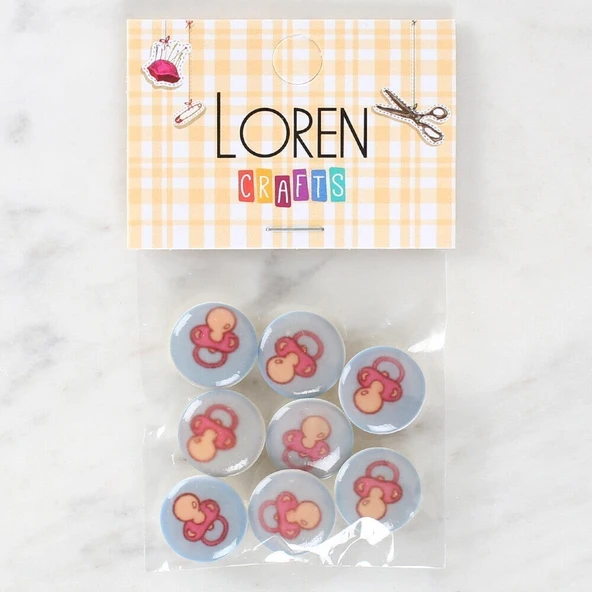 Loren Crafts 8'li Emzik Düğme - 1013 ürün görseli