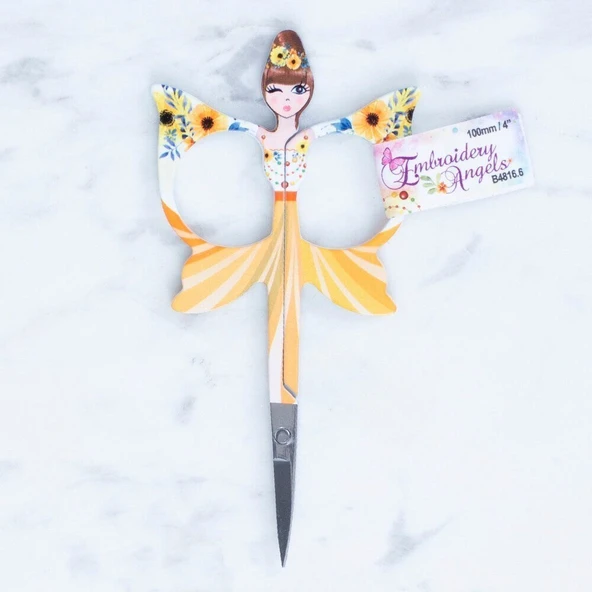 Loren Kelebek Modelli Desenli Makas Sarı - B4816.6 ürün görseli