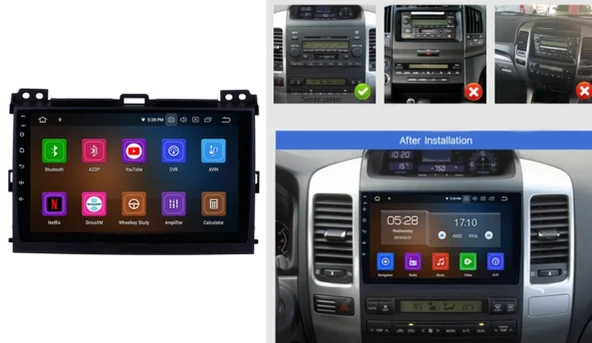 Navismart Multimedya - 4 Çekirdek İşlemci, 4GB RAM, 64GB HAFIZA Toyota Prado & Land Crusier (2004-2008) ile uyumlu ürün görseli