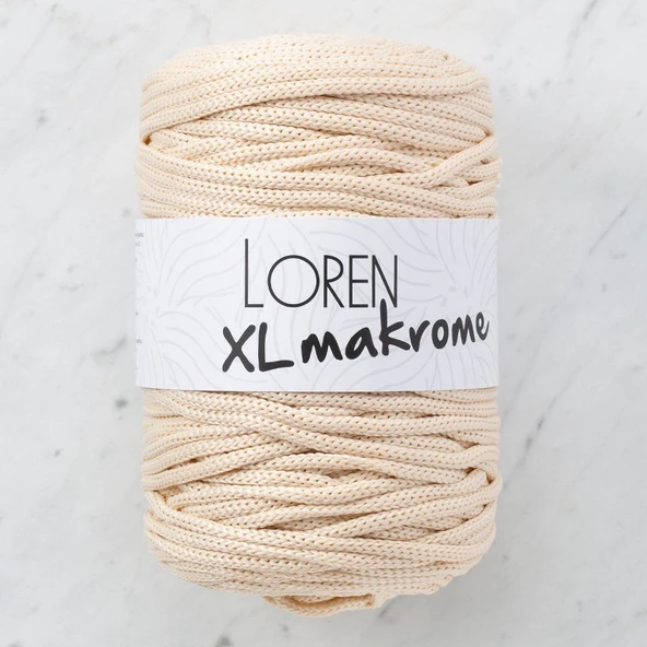 Loren XL Makrome Açık Bej El Örgü İpi - R040 - 33705 ürün görseli
