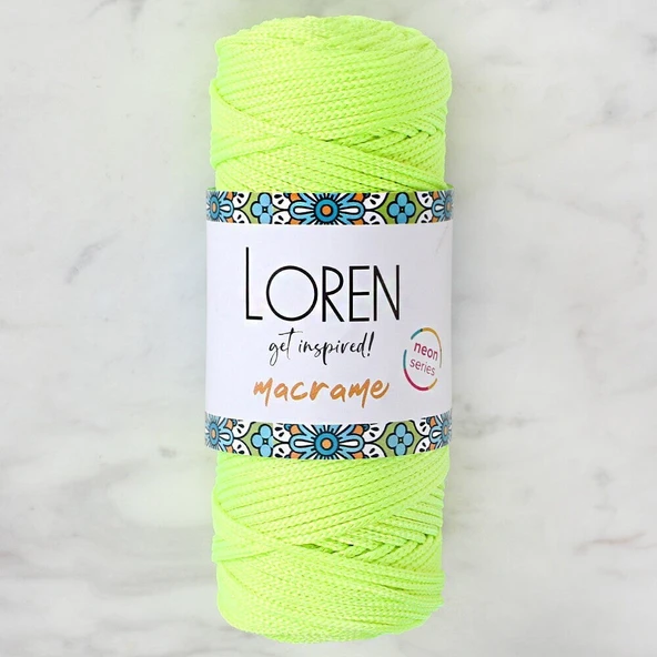 Loren Macrame Neon Sarı El Örgü İpi - L114 ürün görseli
