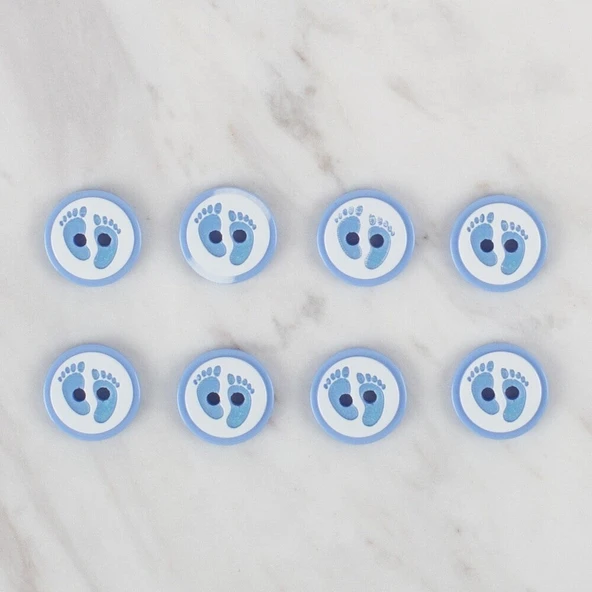 Loren Crafts mavi 8 li ayak izi düğme - 441 - Resim 2