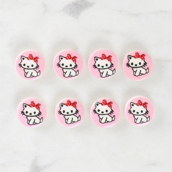 Loren Crafts 8'li Kedi Düğme - 1027 - Resim 2