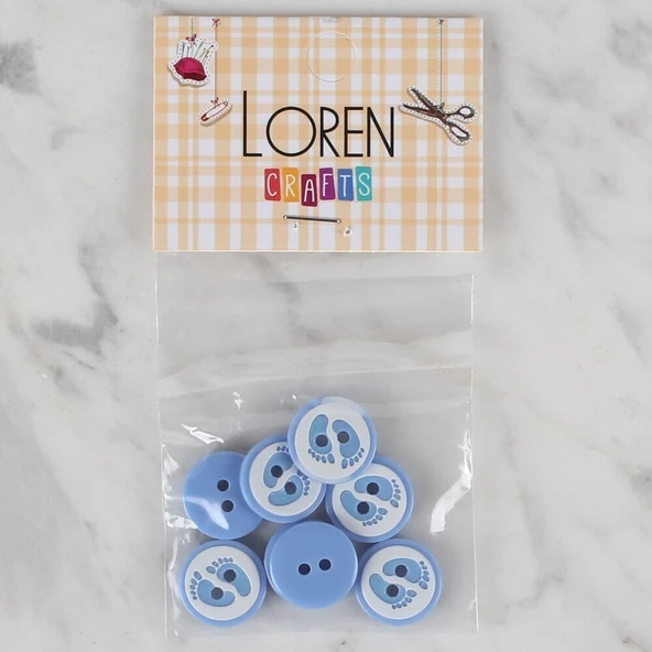 Loren Crafts mavi 8 li ayak izi düğme - 441 ürün görseli
