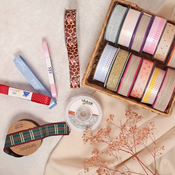 Loren Crafts 1cm 10 mt Kırmızı Saten Puantiyeli Ku - Resim 3