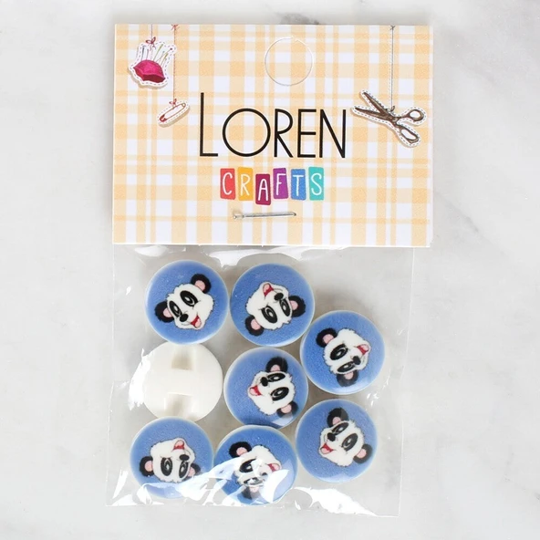Loren Crafts 8'li Panda Düğme - 1056 ürün görseli