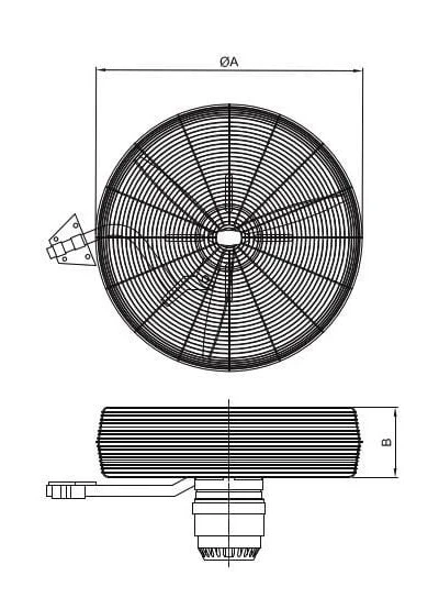 Bahçıvan BSV-D 600 60cm Siyah 3 Kanatlı Sanayi Tipi Duvar Vantilatörü - Resim 3