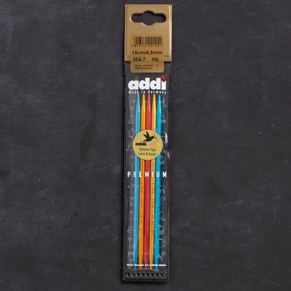 Addi Colibri 4,5mm 15cm Renkli Çorap Şişi - 204-7 ürün görseli