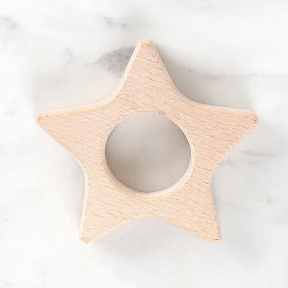 Loren Crafts Yıldız Figürlü Organik Ahşap Diş Kaşı ürün görseli