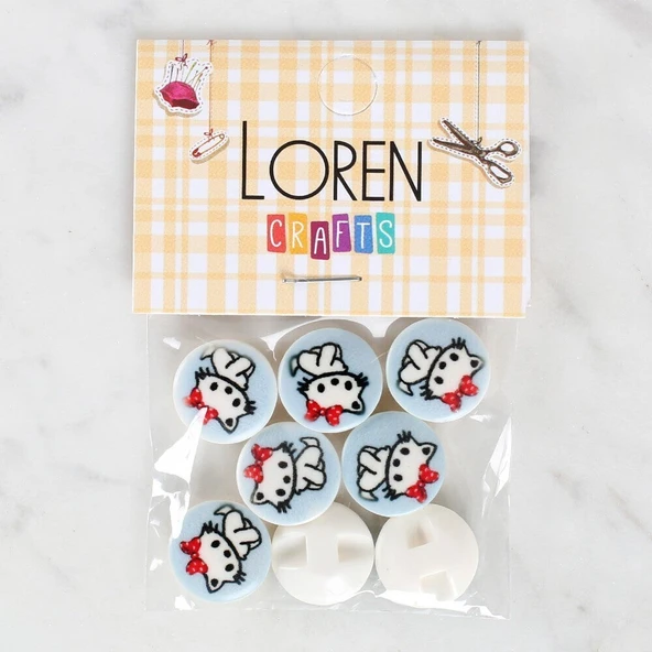 Loren Crafts 8'li Kedi Düğme - 1066 ürün görseli