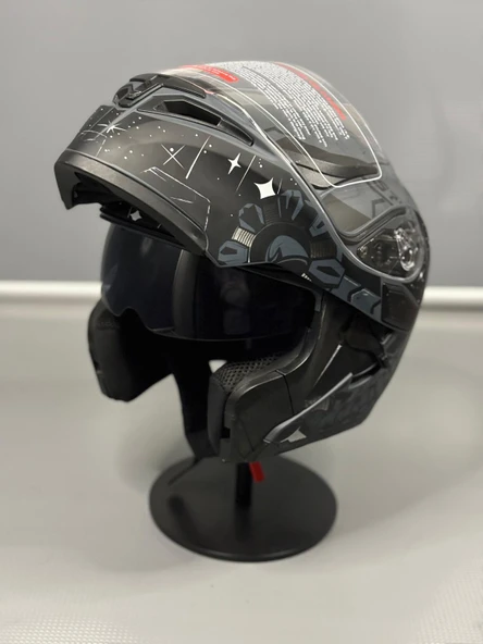 Jk-902 Güneş Vizörlü Çene Açılır Kask H2 GREY - 7