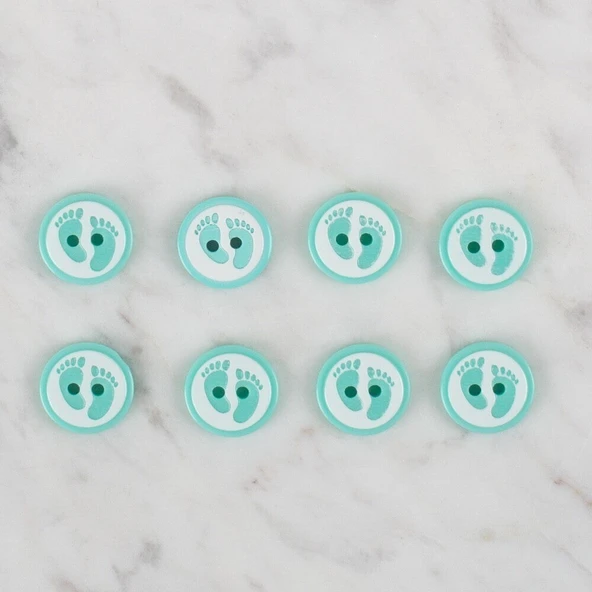 Loren Crafts yeşil 8 li ayak izi düğme - 442 - Resim 2