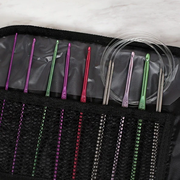 Loren Çantalı Tığ ve Örgü Aksesuarları Seti - Resim 3