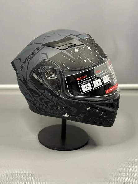 Jk-902 Güneş Vizörlü Çene Açılır Kask H2 GREY
