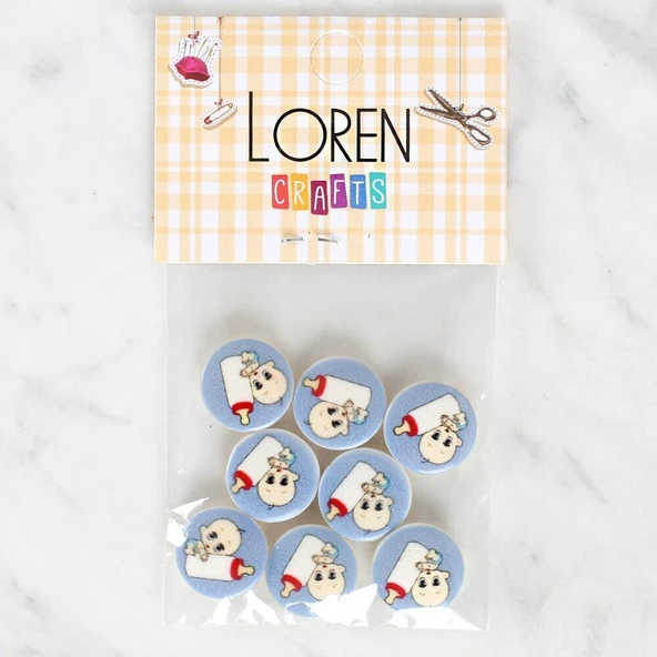 Loren Crafts 8'li Biberonlu Bebek Düğme - 1241 ürün görseli
