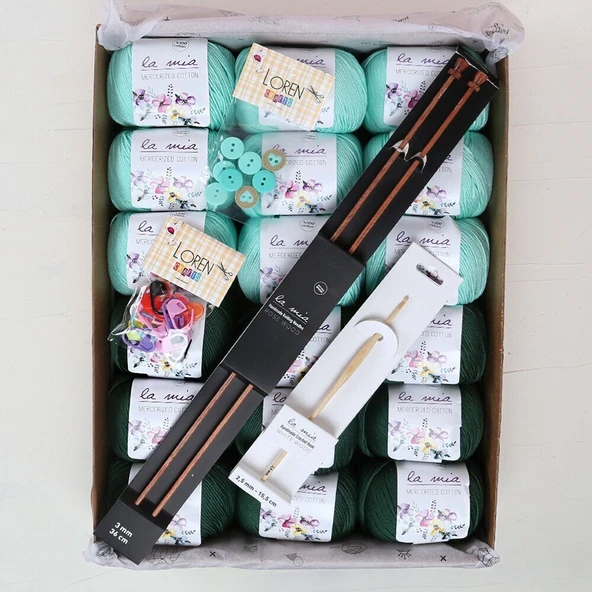 La Mia Mercerized Cotton Zümrüt Seti - Resim 2