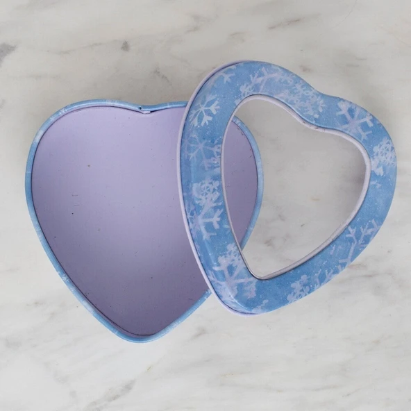 Loren Şeffaf Kalpli Metal Saklama Kutusu - Orta Bo - Resim 2