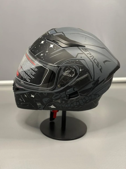 Jk-902 Güneş Vizörlü Çene Açılır Kask H2 GREY - 3