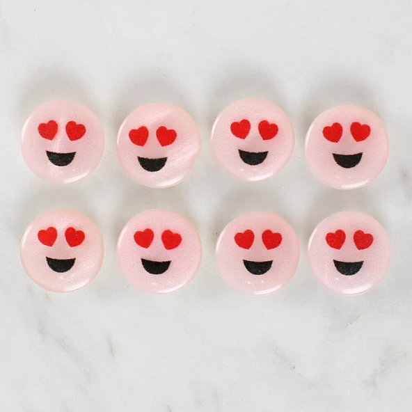 Loren Crafts 8'li Gülen Yüz Düğme - 1022 - Resim 2