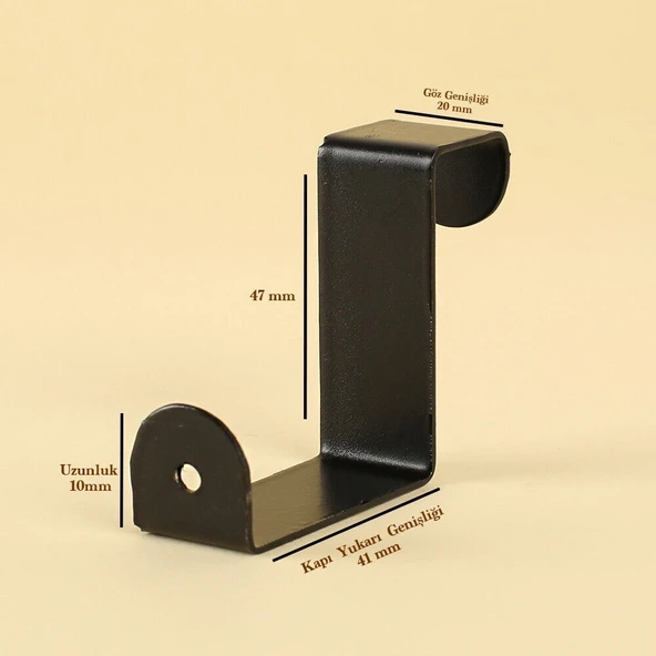 Loren Home Siyah Metal Kapı Askılığı - Resim 3