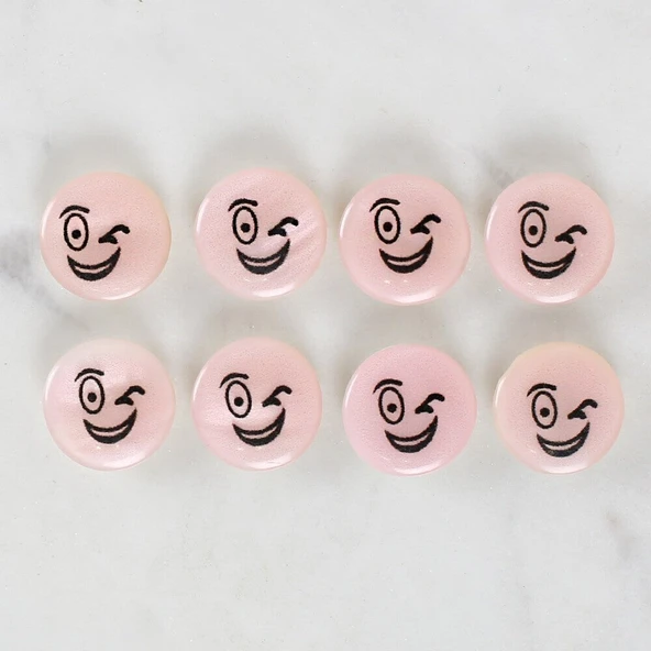 Loren Crafts 8'li Gülen Yüz Düğme - 1018 - Resim 2