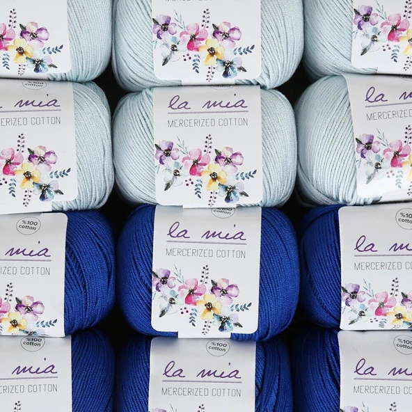 La Mia Mercerized Cotton Safir Seti - Resim 4