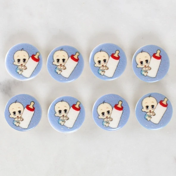 Loren Crafts 8'li Biberonlu Bebek Düğme - 1241 - Resim 2