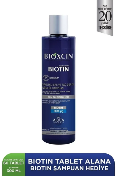 Bioxcin Biotin Tablet 5000 Mg Biotin Şampuan 300ml Hediye - Resim 2