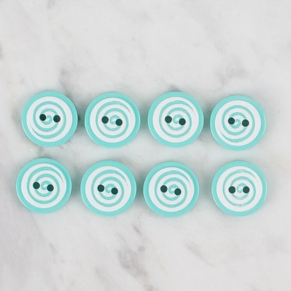 Loren Crafts yeşil 8 li yuvarlak düğme - 454 - Resim 2