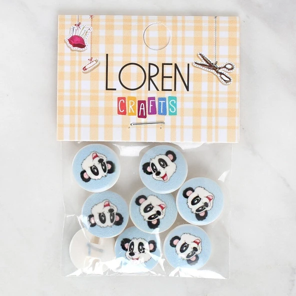 Loren Crafts 8'li Panda Düğme - 1059 ürün görseli