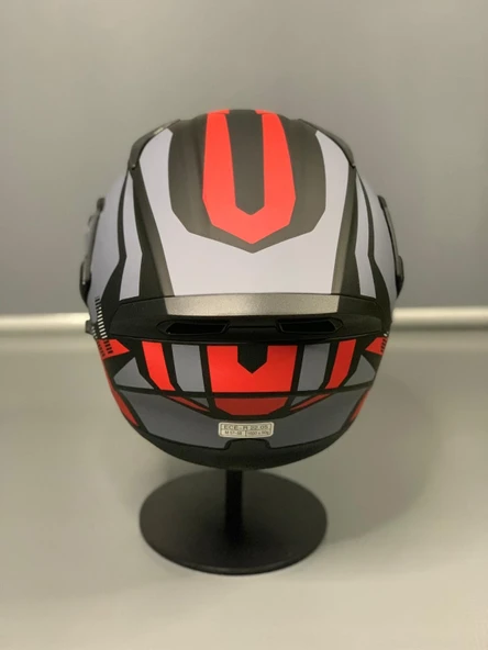 Jk-902 Güneş Vizörlü Çene Açılır Kask H1 RED - 5