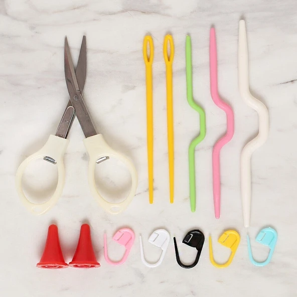 Loren Çantalı Tığ ve Örgü Aksesuarları Seti - Resim 4