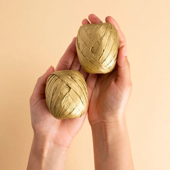 Loren Natural Raffia 30 gr Gümüş Kağıt İp - Resim 3