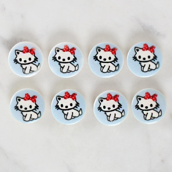 Loren Crafts 8'li Kedi Düğme - 1066 - Resim 2