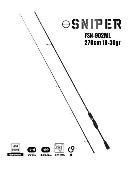 Fujin Sniper 4000 270 Cm 10-30 Gr Spin Olta Takımı Seti ( Termos Hediyeli ) - 2