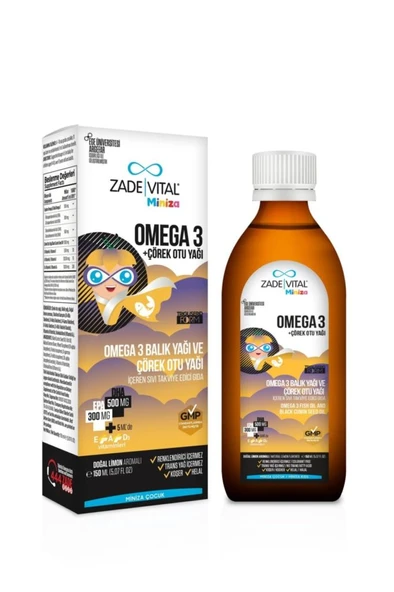 Zade Vital Miniza Omega-3 Balık Yağı Ve Çörek Otu Yağı 150 Ml ürün görseli