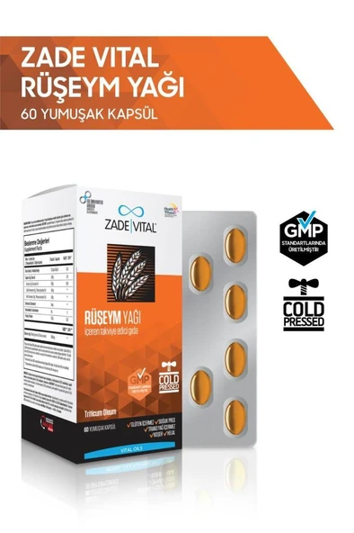 Zade Vital Ruşeym Yağı 500 mg 60 Kapsül ürün görseli