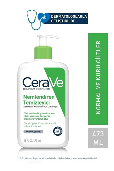 Cerave Nemlendiren Temizleyici Normal & Kuru Ciltler Yüz Vücut 473 ml ürün görseli