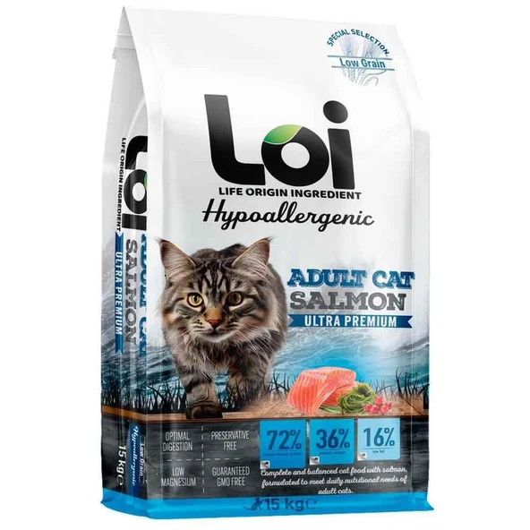 Loi Hipoalerjenik Somonlu Kedi Maması 15 Kg ürün görseli 1
