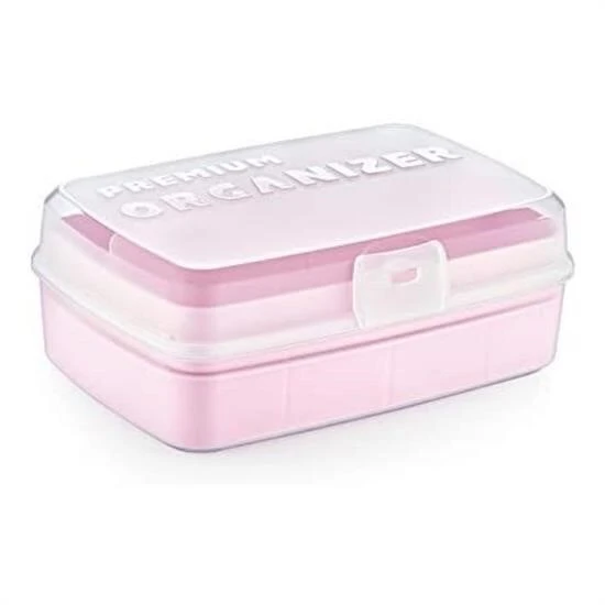 12 Bölmeli Çok Amaçlı Takı Toka Kutusu Dikiş Kutusu Kapaklı Organizer Kutusu Bölmeli Kutu ürün görseli 1