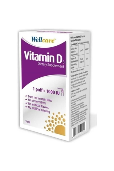 Wellcare Vitamin D3 1000'lü 5 Ml ürün görseli