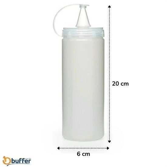Şeffaf Kapaklı Sızdırmaz Yağlık Sosluk Şişesi Plastik Yağdanlık 400 ml AP-9028 - Resim 4