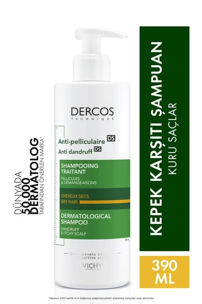 Vichy Dercos Anti-Pelliculaire Anti-Dandruff Kepek Karşıtı Şampuan 390 ml - Kuru Saç ürün görseli