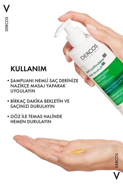 Vichy Dercos Anti-dandruff Kepek Karşıtı Şampuan Normal & Yağlı Saçlar 390 ml X 2 Adet - 5