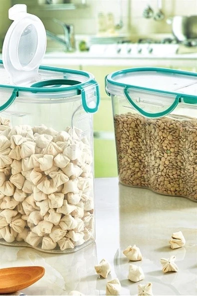 Kilitli Kapaklı Contalı Hava,Su Sıvı Geçirmez 1,2 Litre Erzak Saklama Kabı-SA580 - Resim 14