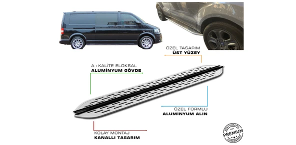 T5 CAMLI VAN UZUN ŞASE ARACA ÖZEL YAN BASAMAK PRV 1 2003 2004 2005 2006 2007 2008 2009 2010 ürün görseli 1