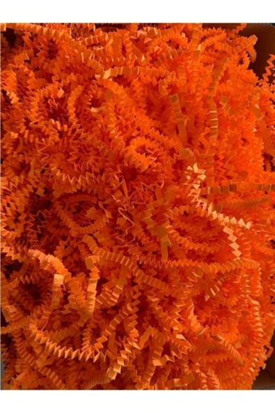 Enerji ambalaj Turuncu Kırpık Z Zigzag Pelur Kırpıntı Kağıt 100 Gram Süs Dolgu Malzemesi Orange Paper ürün görseli 1