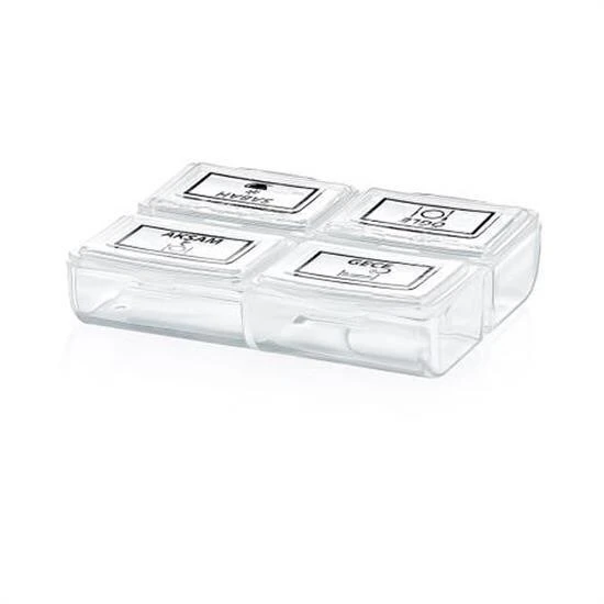 4 Öğün Günlük Hap İlaç Saklama Taşıma Kutusu İlaç Hatırlatıcı - Resim 6