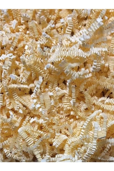 Enerji ambalaj Kırpık Z Zigzag Pelur Kırpıntı Kağıt 500 Gr Krem Renk Süs Dolgu Malzemesi Cream Paper ürün görseli 1