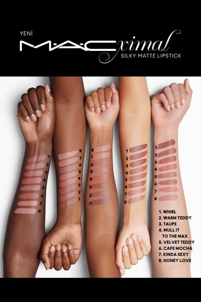 M.A.C M·A·CXIMAL Silky Matte Lipstick Nemlendirme Etkili Yoğun Renk Sağlayan Ruj - Taupe - 3